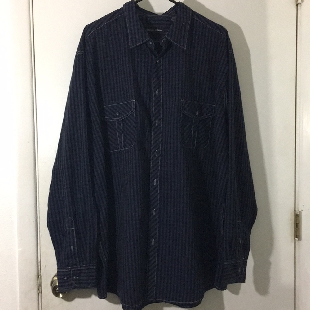 Michael Brandon long sleeve button down dress T